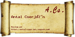 Antal Cserjén névjegykártya